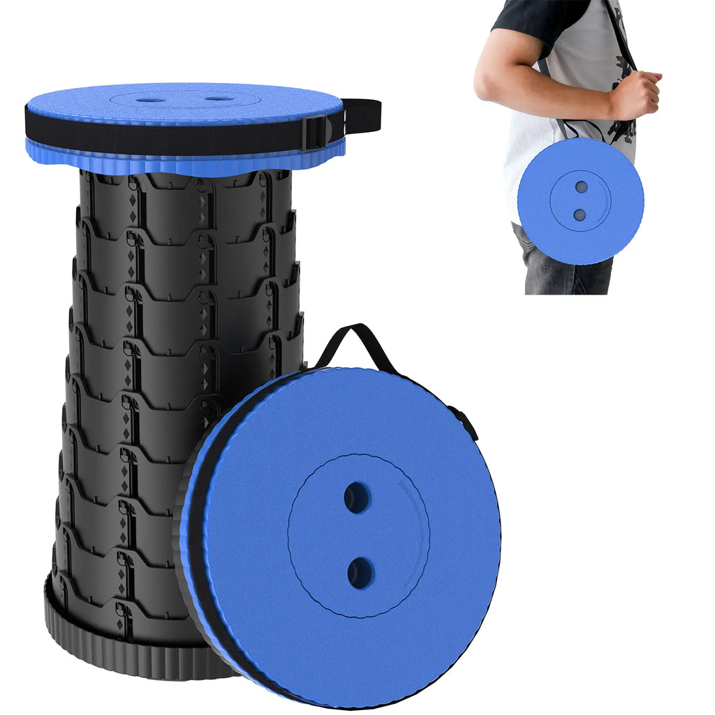 Upgraded Collapsible Stool Lightweight，Portable Retractable Folding Telescoping Foldable Camping Stool with Load Capacity 400Lbs ,Retractable Stool for Outdoor Fishing,Hiking,Bbq,Camping,Gardening,Hiking Tours